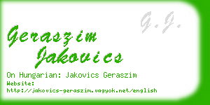 geraszim jakovics business card
